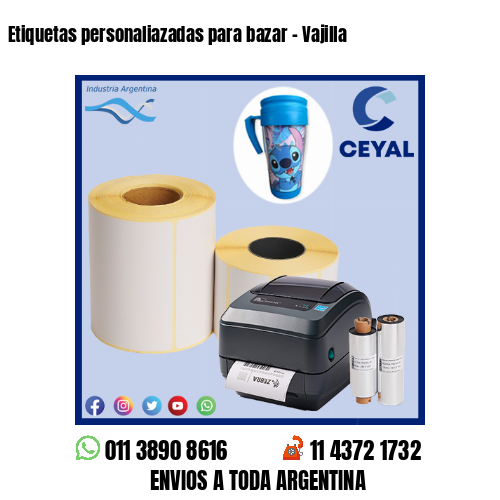 Etiquetas personaliazadas para bazar – Vajilla