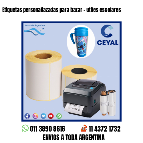Etiquetas personaliazadas para bazar – utiles escolares