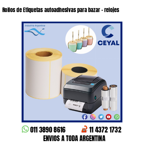 Rollos de Etiquetas autoadhesivas para bazar – relojes