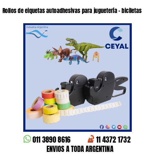 Rollos de eiquetas autoadhesivas para juguetería – biciletas