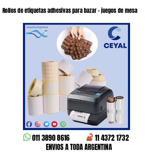 Rollos de etiquetas adhesivas para bazar – juegos de mesa