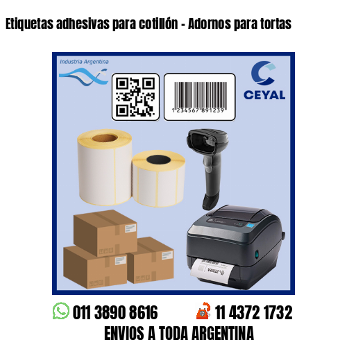 Etiquetas adhesivas para cotillón – Adornos para tortas