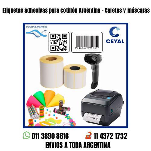 Etiquetas adhesivas para cotillón Argentina – Caretas y máscaras