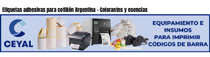 Etiquetas adhesivas para cotillón Argentina - Colorantes y esencias