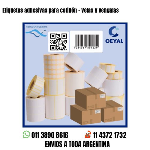 Etiquetas adhesivas para cotillón – Velas y vengalas