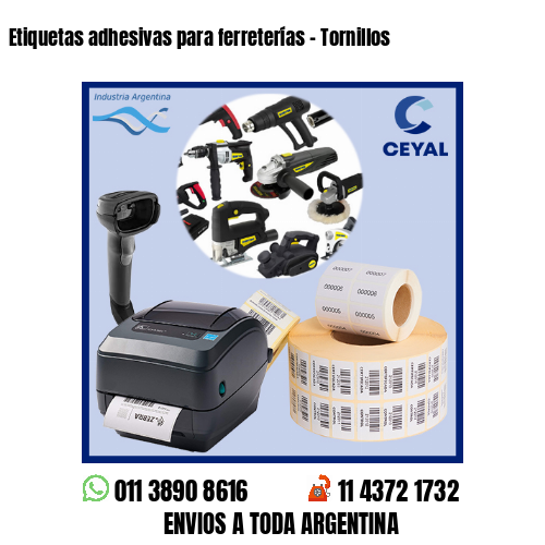 Etiquetas adhesivas para ferreterías – Tornillos