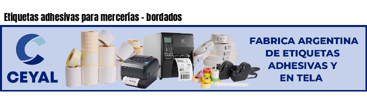Etiquetas adhesivas para mercerías - bordados