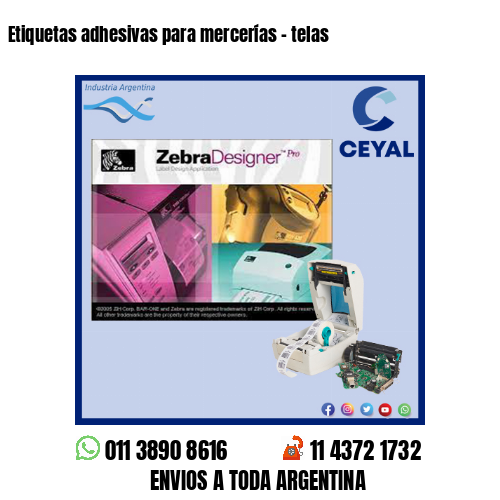 Etiquetas adhesivas para mercerías – telas