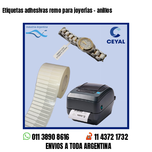 Etiquetas adhesivas remo para joyerías – anillos