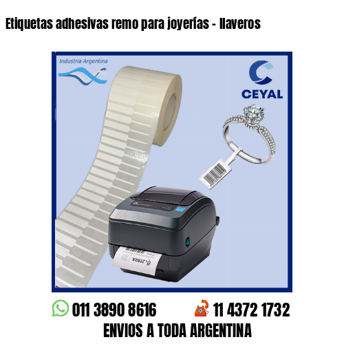 Etiquetas adhesivas remo para joyerías – llaveros