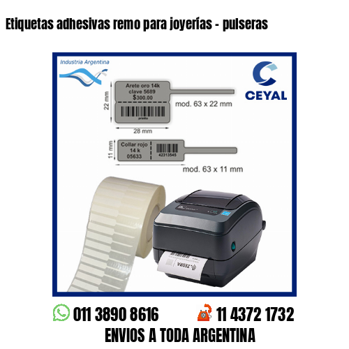Etiquetas adhesivas remo para joyerías – pulseras