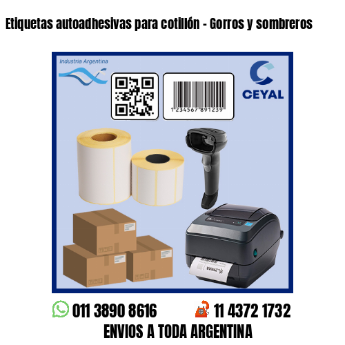 Etiquetas autoadhesivas para cotillón – Gorros y sombreros