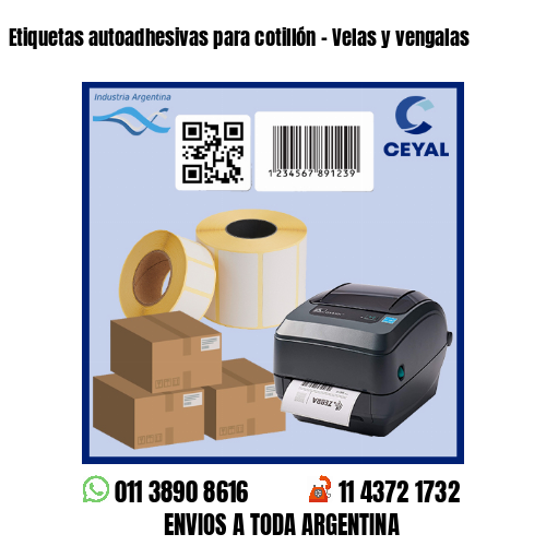 Etiquetas autoadhesivas para cotillón – Velas y vengalas