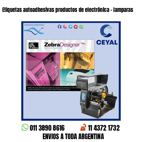 Etiquetas autoadhesivas productos de electrónica – lamparas