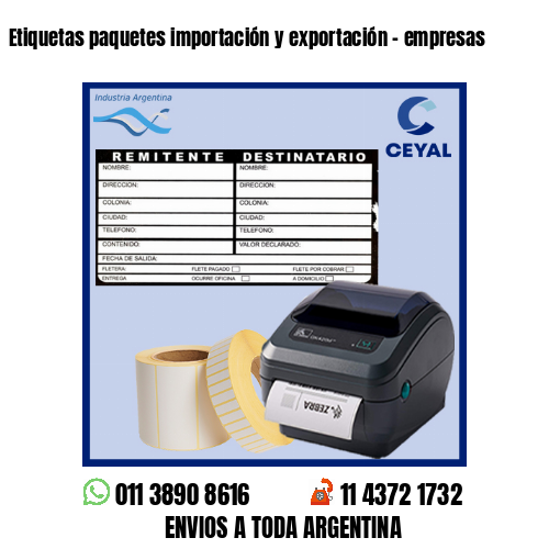 Etiquetas paquetes importación y exportación – empresas