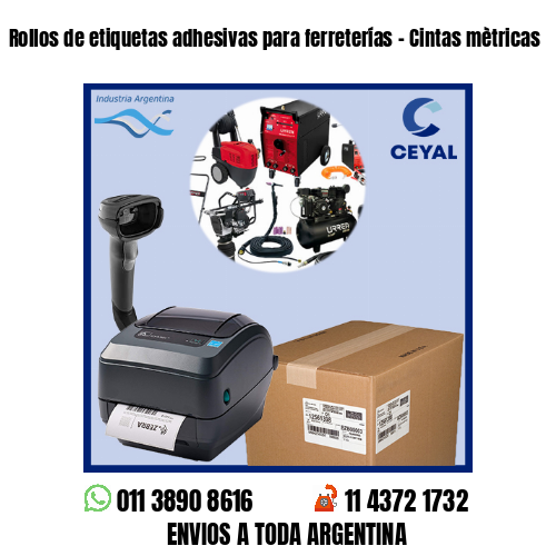 Rollos de etiquetas adhesivas para ferreterías – Cintas mètricas