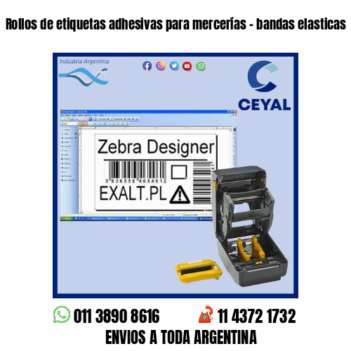 Rollos de etiquetas adhesivas para mercerías – bandas elasticas
