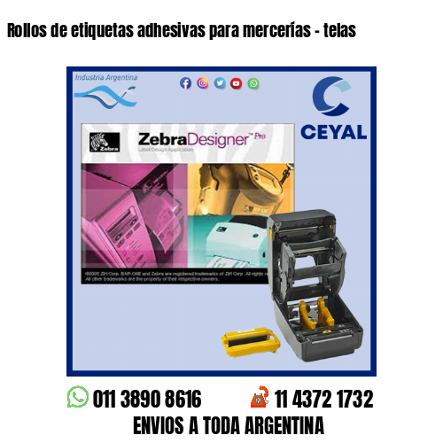Rollos de etiquetas adhesivas para mercerías – telas