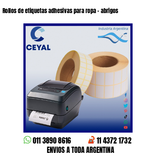 Rollos de etiquetas adhesivas para ropa – abrigos