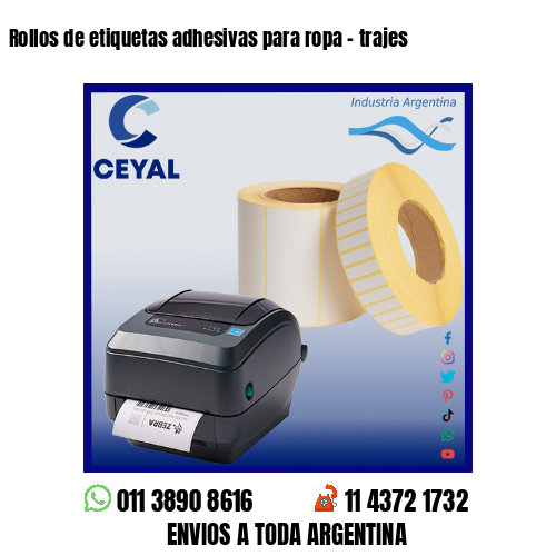 Rollos de etiquetas adhesivas para ropa – trajes