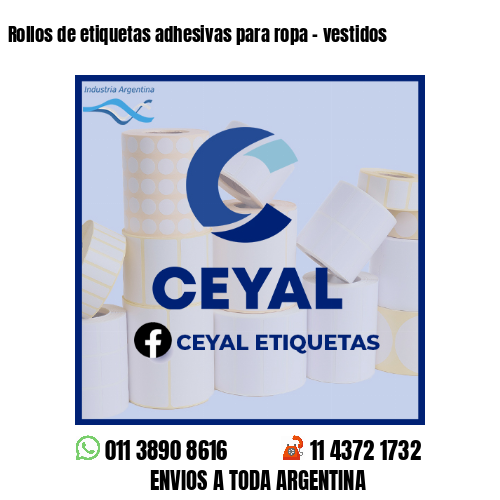 Rollos de etiquetas adhesivas para ropa - vestidos