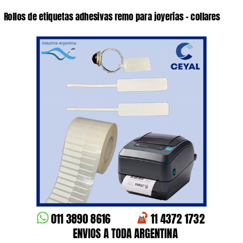 Rollos de etiquetas adhesivas remo para joyerías – collares