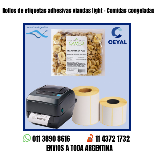 Rollos de etiquetas adhesivas viandas light – Comidas congeladas