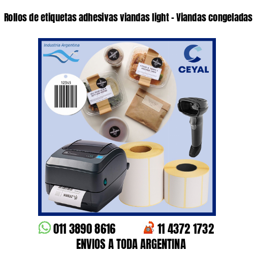 Rollos de etiquetas adhesivas viandas light – Viandas congeladas