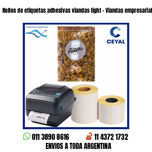 Rollos de etiquetas adhesivas viandas light – Viandas empresariales