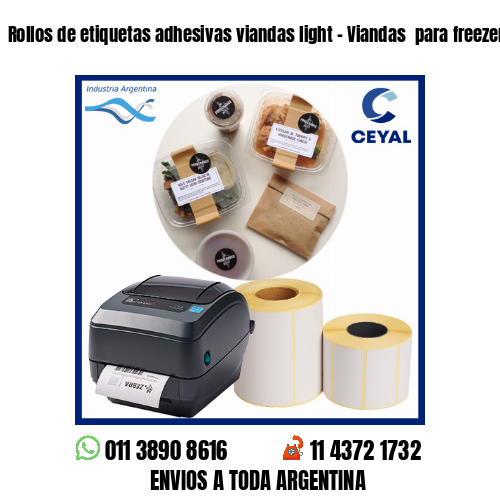 Rollos de etiquetas adhesivas viandas light – Viandas  para freezer