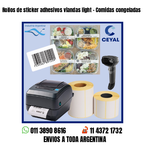 Rollos de sticker adhesivos viandas light – Comidas congeladas