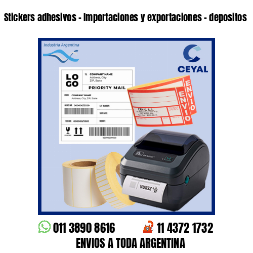 Stickers adhesivos – Importaciones y exportaciones – depositos