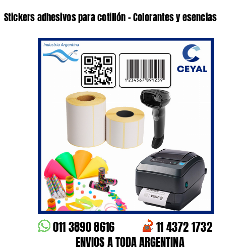 Stickers adhesivos para cotillón – Colorantes y esencias