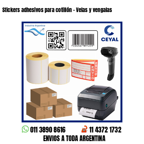 Stickers adhesivos para cotillón – Velas y vengalas