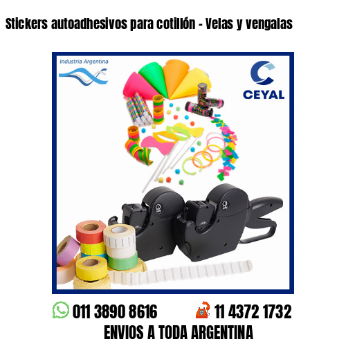 Stickers autoadhesivos para cotillón – Velas y vengalas