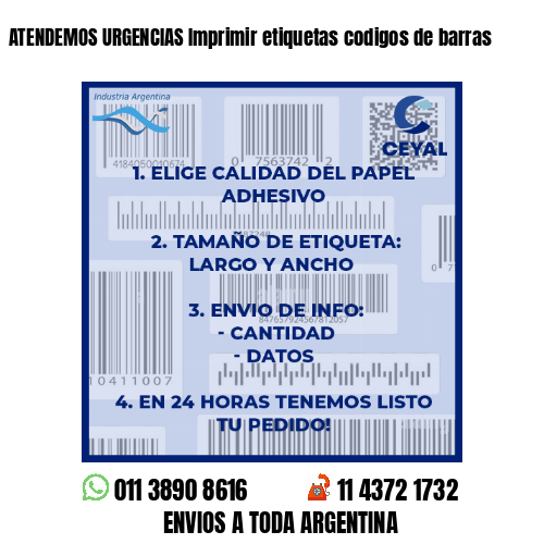 ATENDEMOS URGENCIAS Imprimir etiquetas codigos de barras