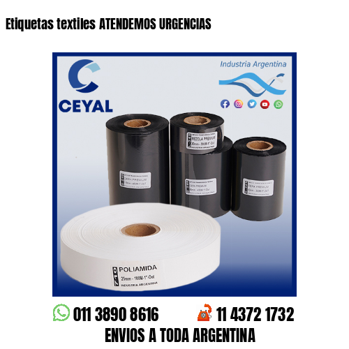 Etiquetas textiles ATENDEMOS URGENCIAS