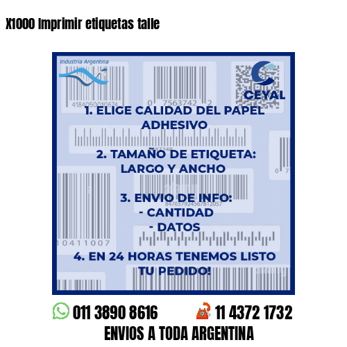 X1000 Imprimir etiquetas talle