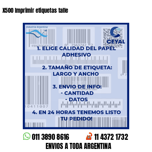 X500 Imprimir etiquetas talle