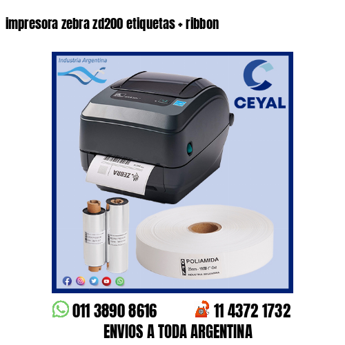 impresora zebra zd200 etiquetas   ribbon