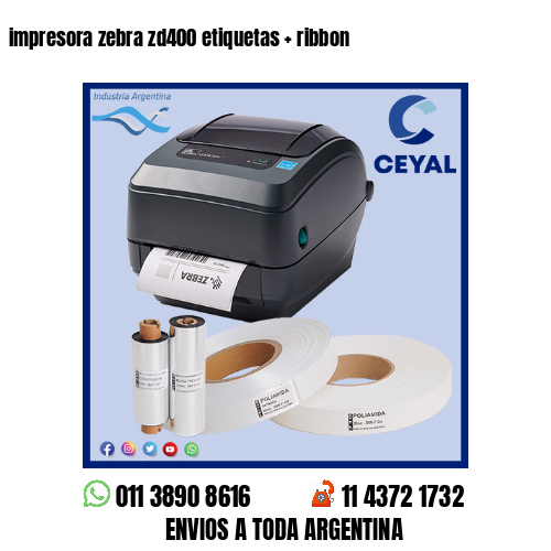 impresora zebra zd400 etiquetas   ribbon