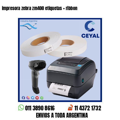 impresora zebra zm400 etiquetas   ribbon