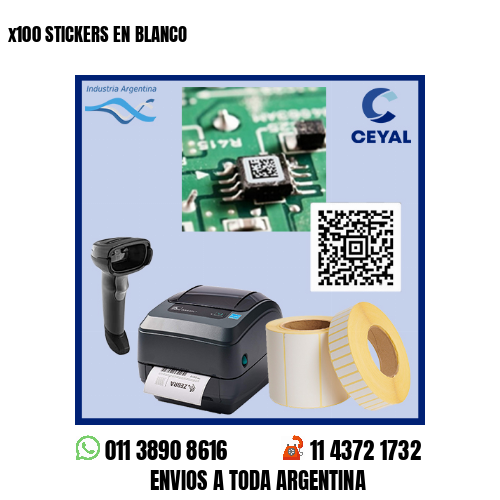 x100 STICKERS EN BLANCO