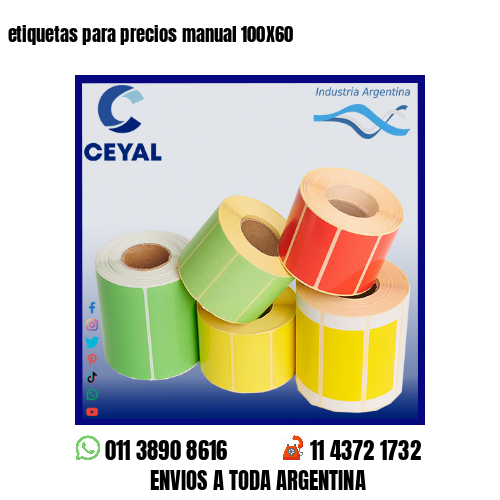 etiquetas para precios manual 100X60