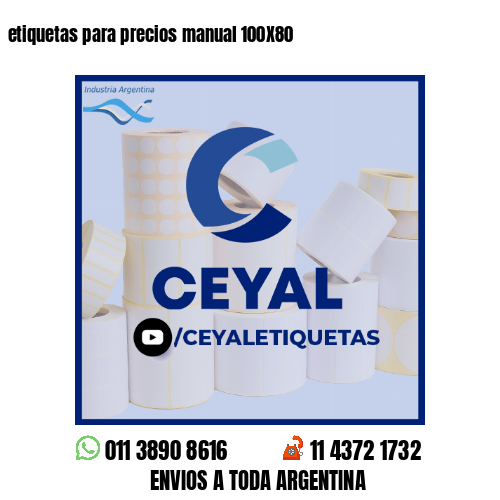 etiquetas para precios manual 100X80
