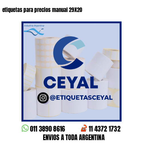 etiquetas para precios manual 29X20