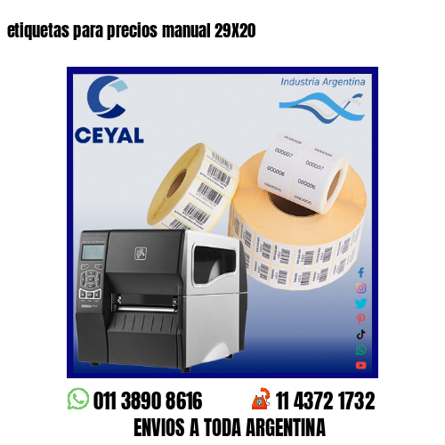 etiquetas para precios manual 29X20