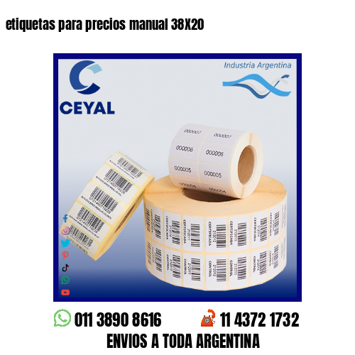 etiquetas para precios manual 38X20