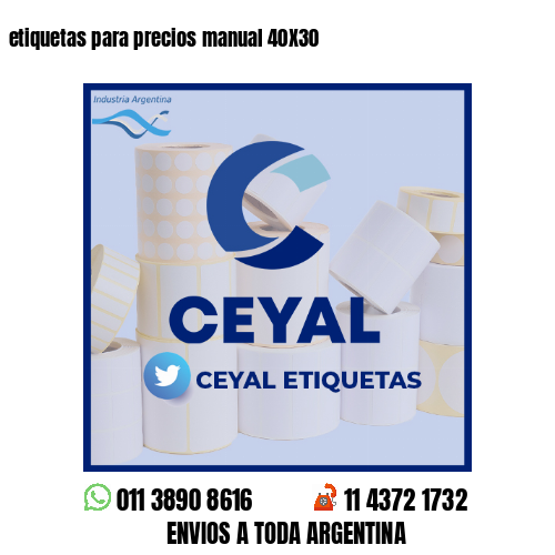 etiquetas para precios manual 40X30