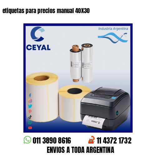 etiquetas para precios manual 40X30